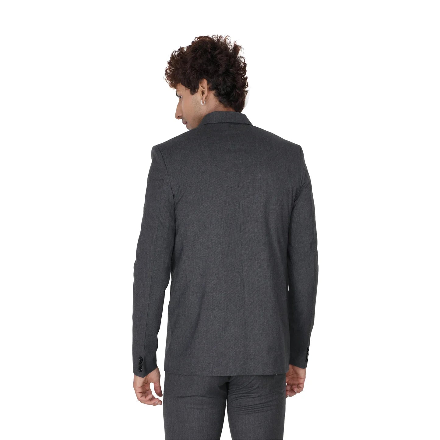 Men’s Solid Grey Cotton Blazer