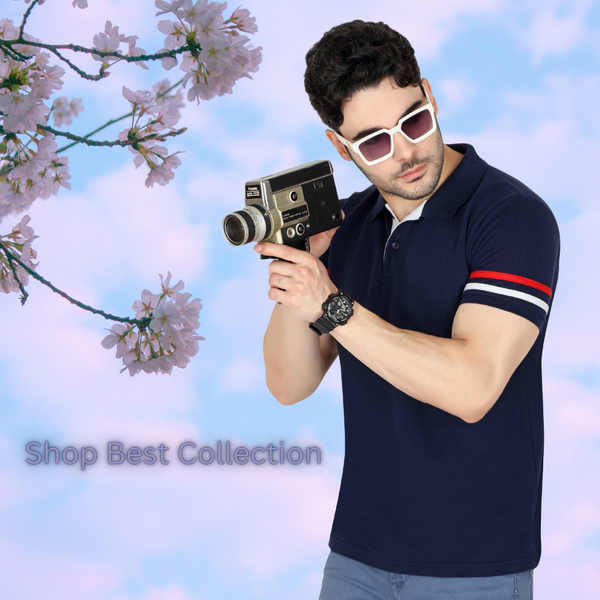 Model wearing a men's cotton t-shirt.