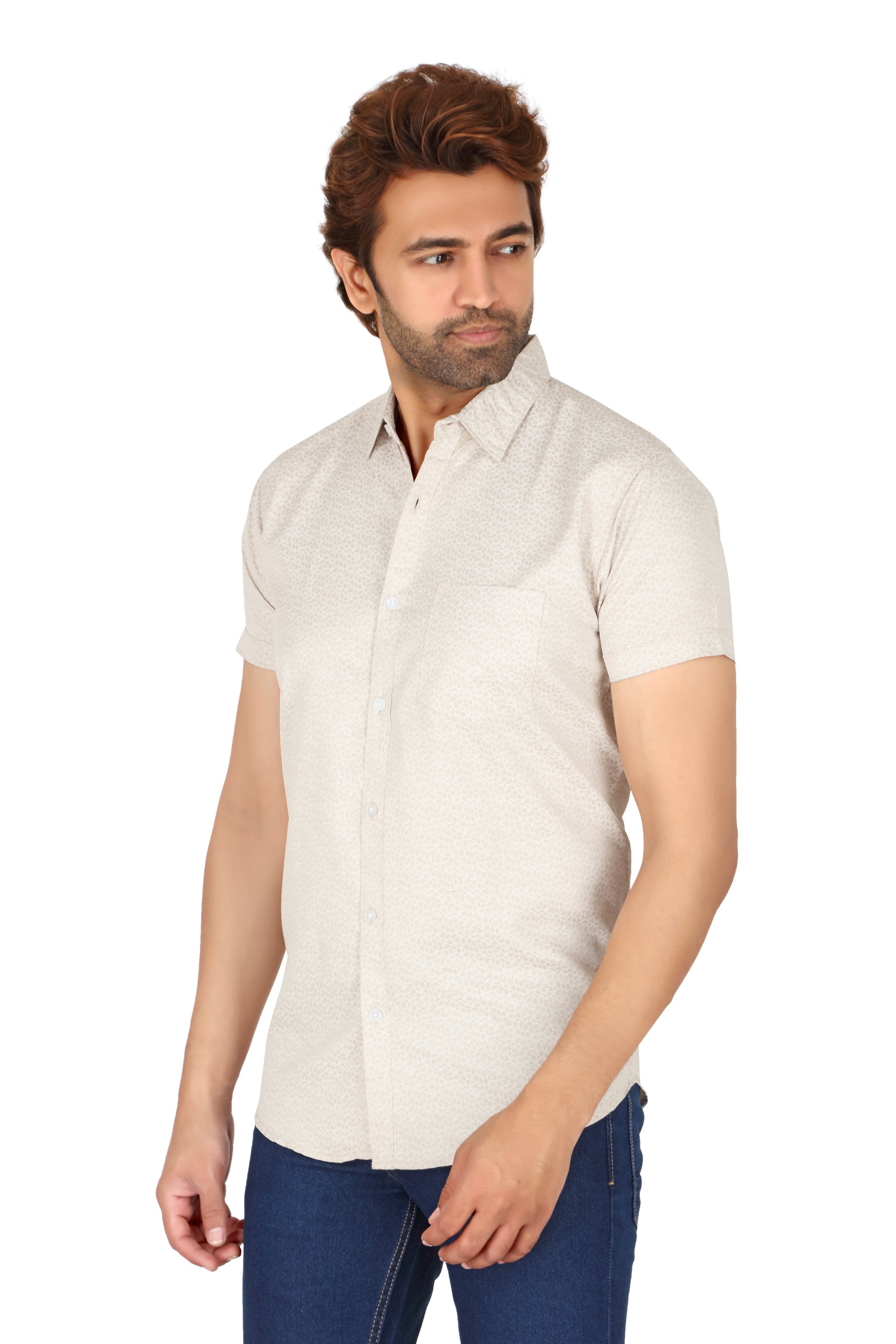mens ivory short sleeve dress shirt Men's Ivory Button Up Shirts