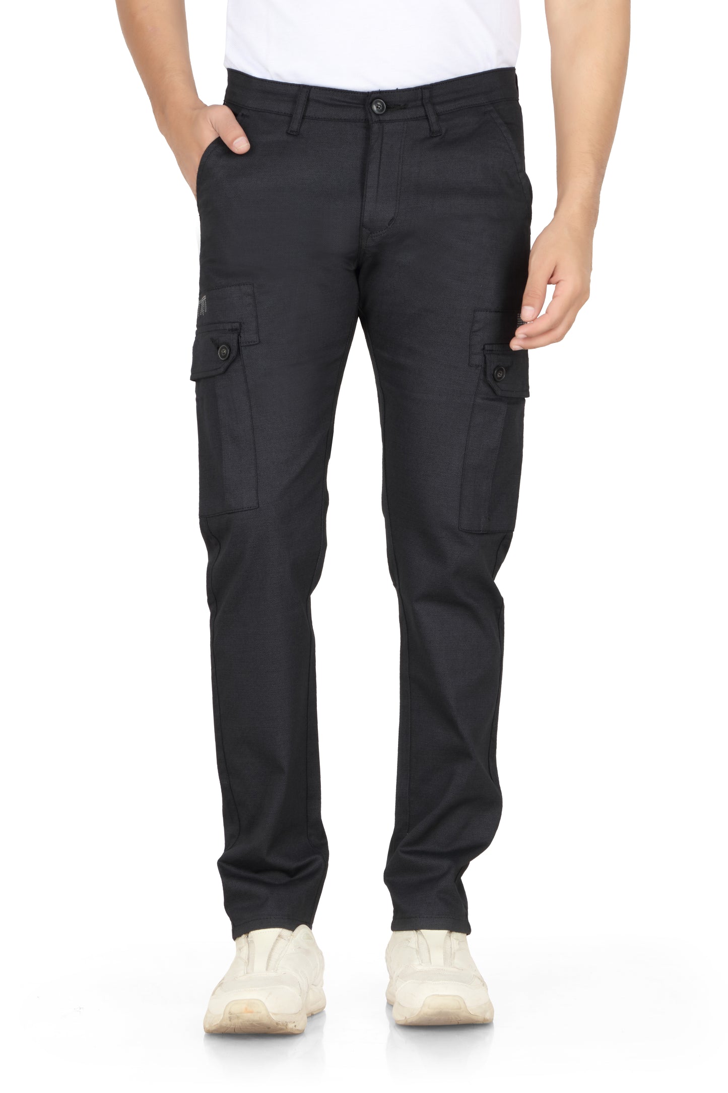 Solids Blue Cargo Jeans by The Souled Store Men