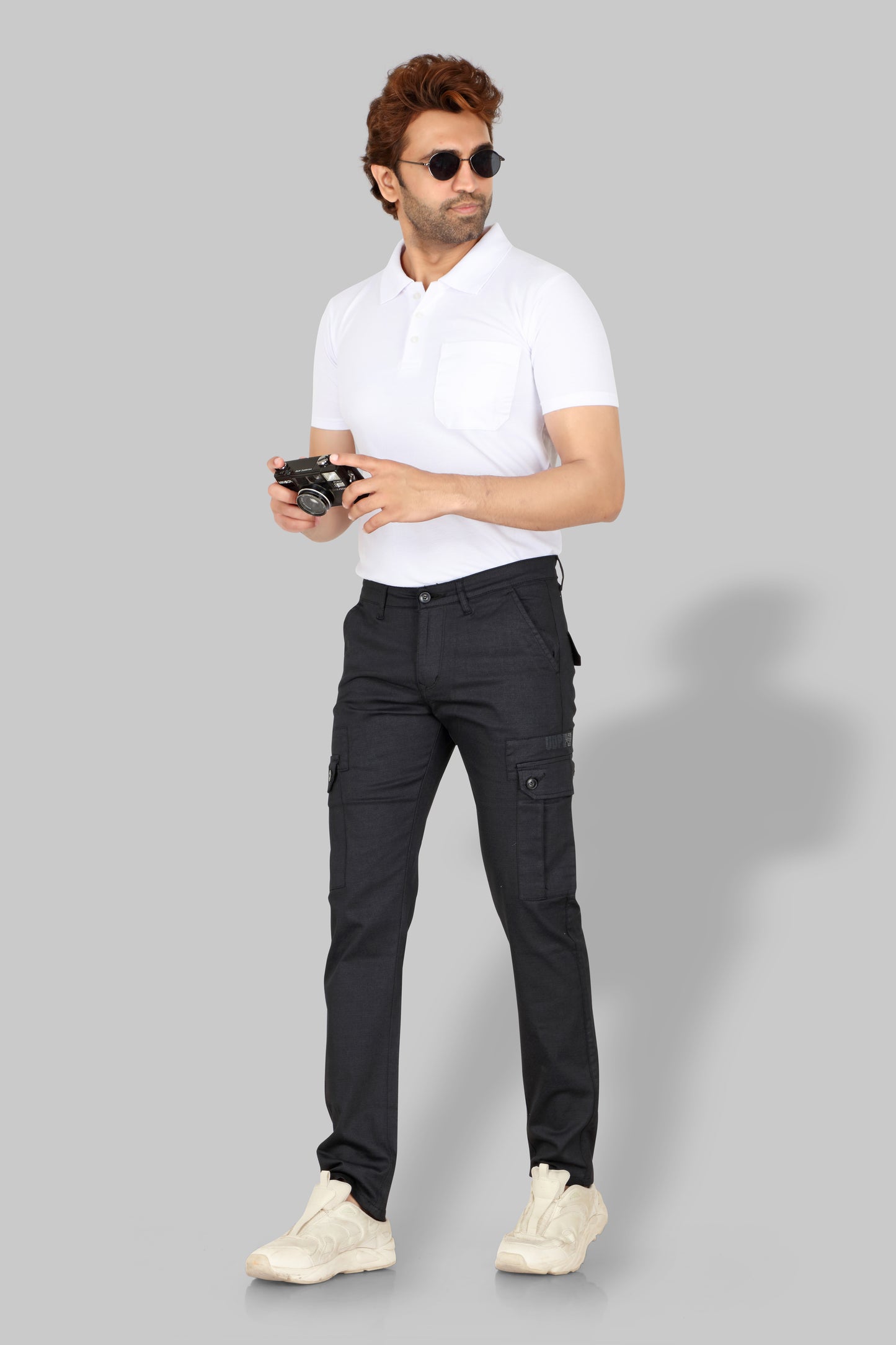 Solids Blue Cargo Jeans by The Souled Store Men