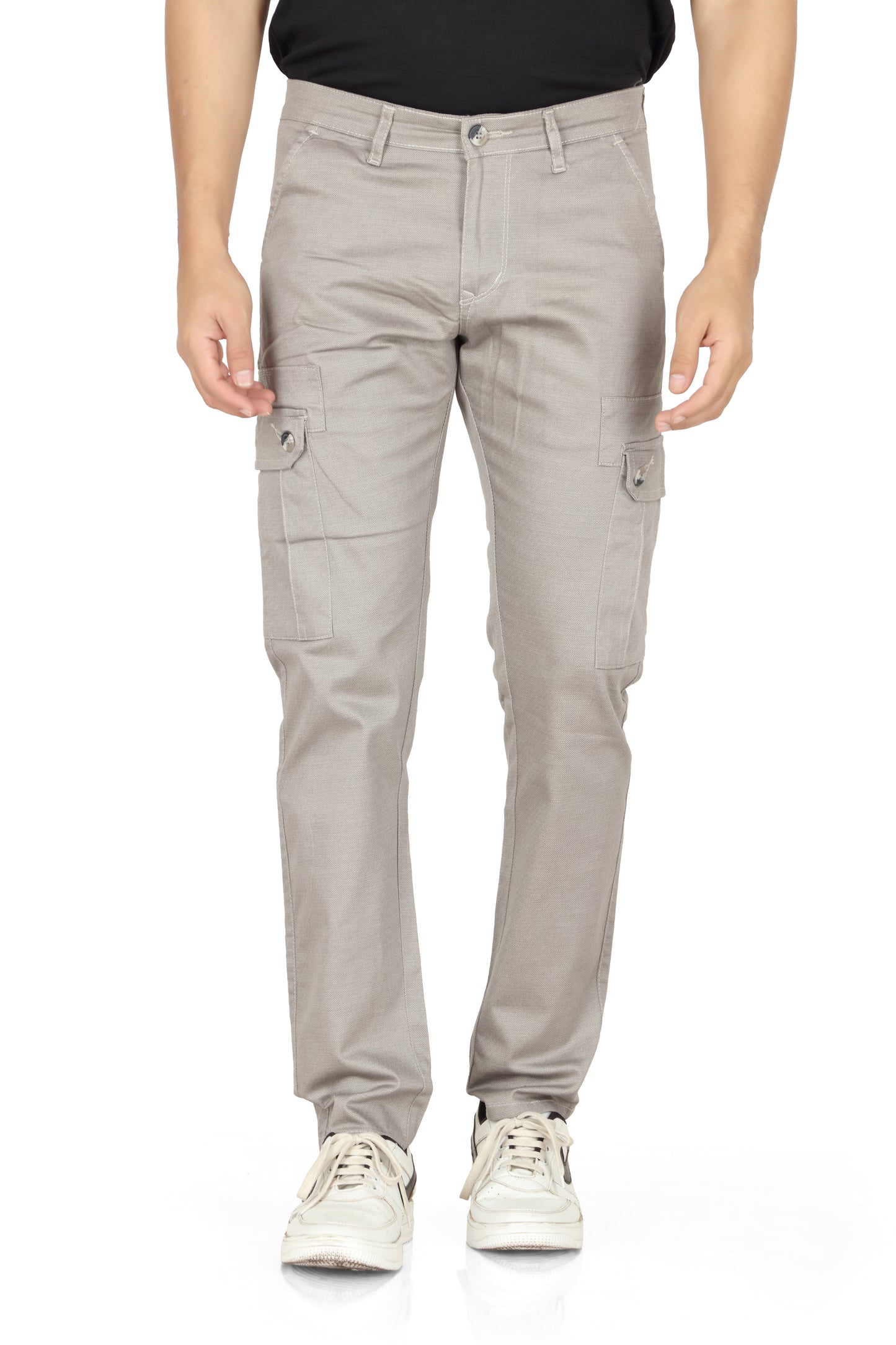 Solids white grey Jeans by The Souled Store Men