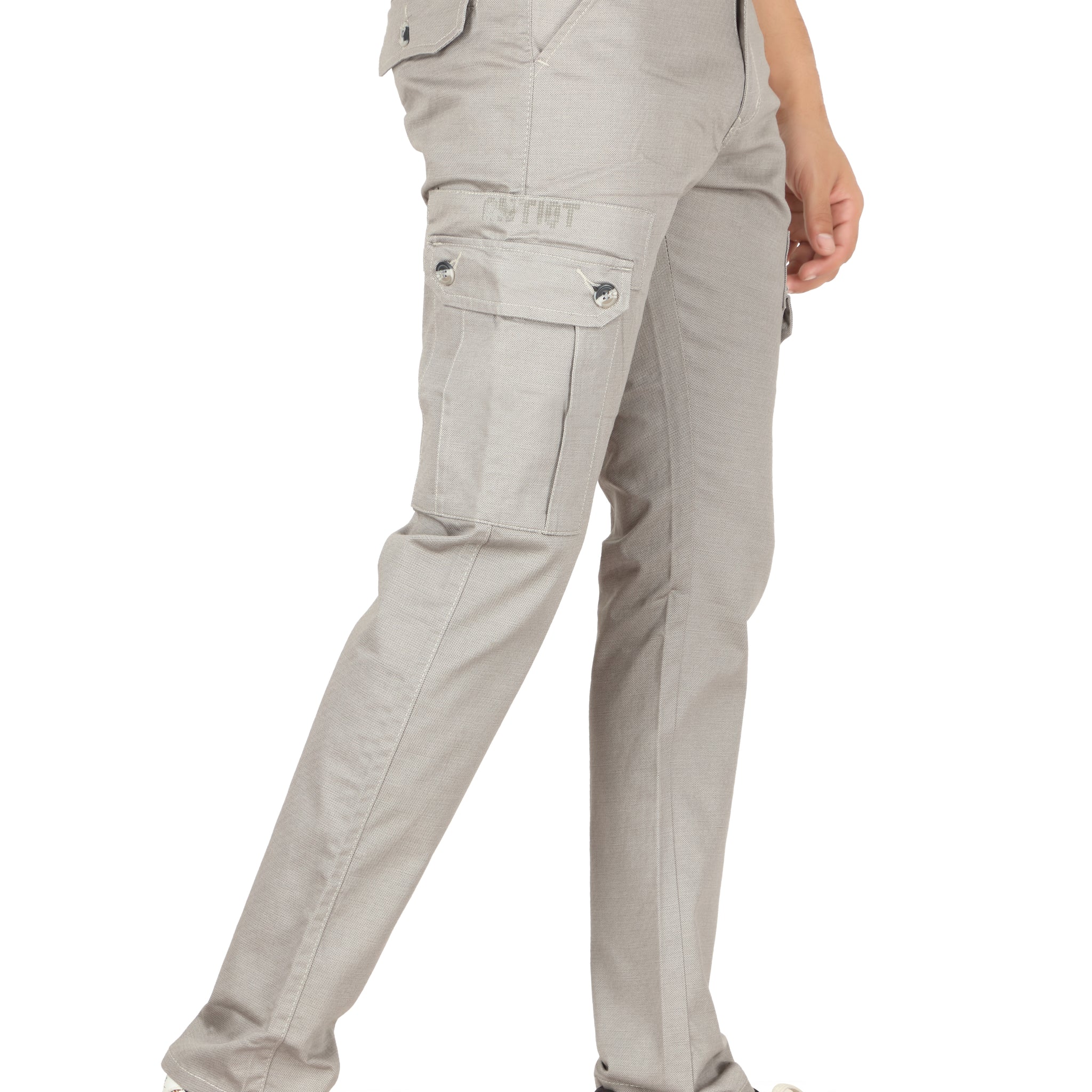 Solids white grey Jeans by The Souled Store Men