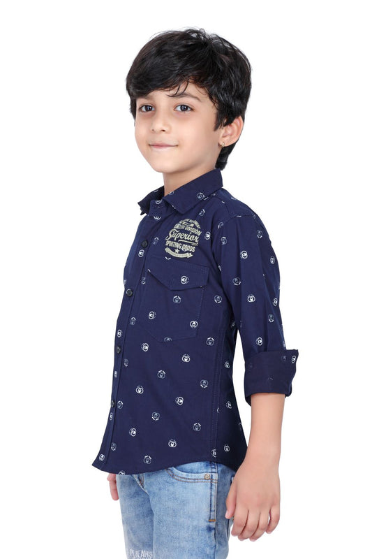 Kid’s Circle Printed Blue Shirt