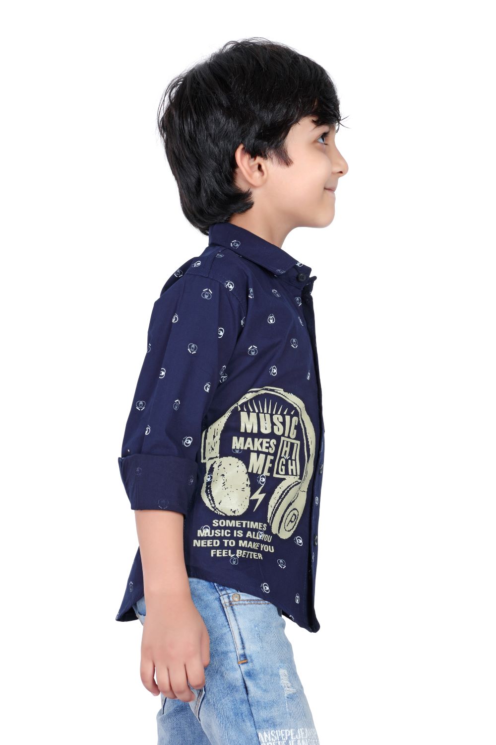 Kid’s Circle Printed Blue Shirt