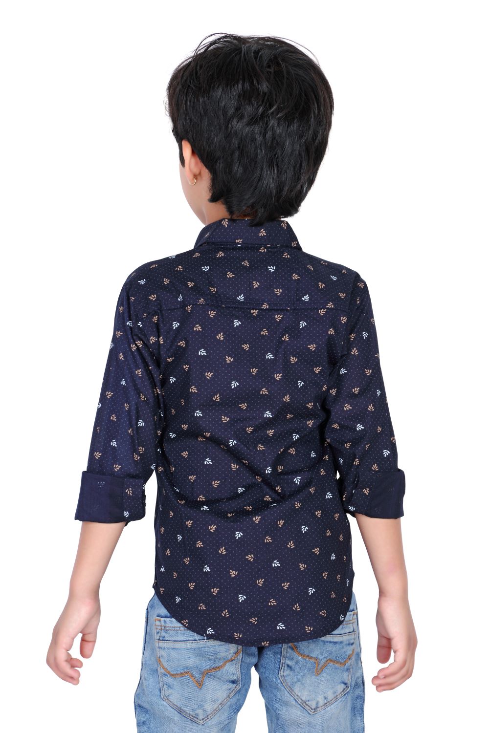 Kid’s Polka Dot Printed Blue Shirt