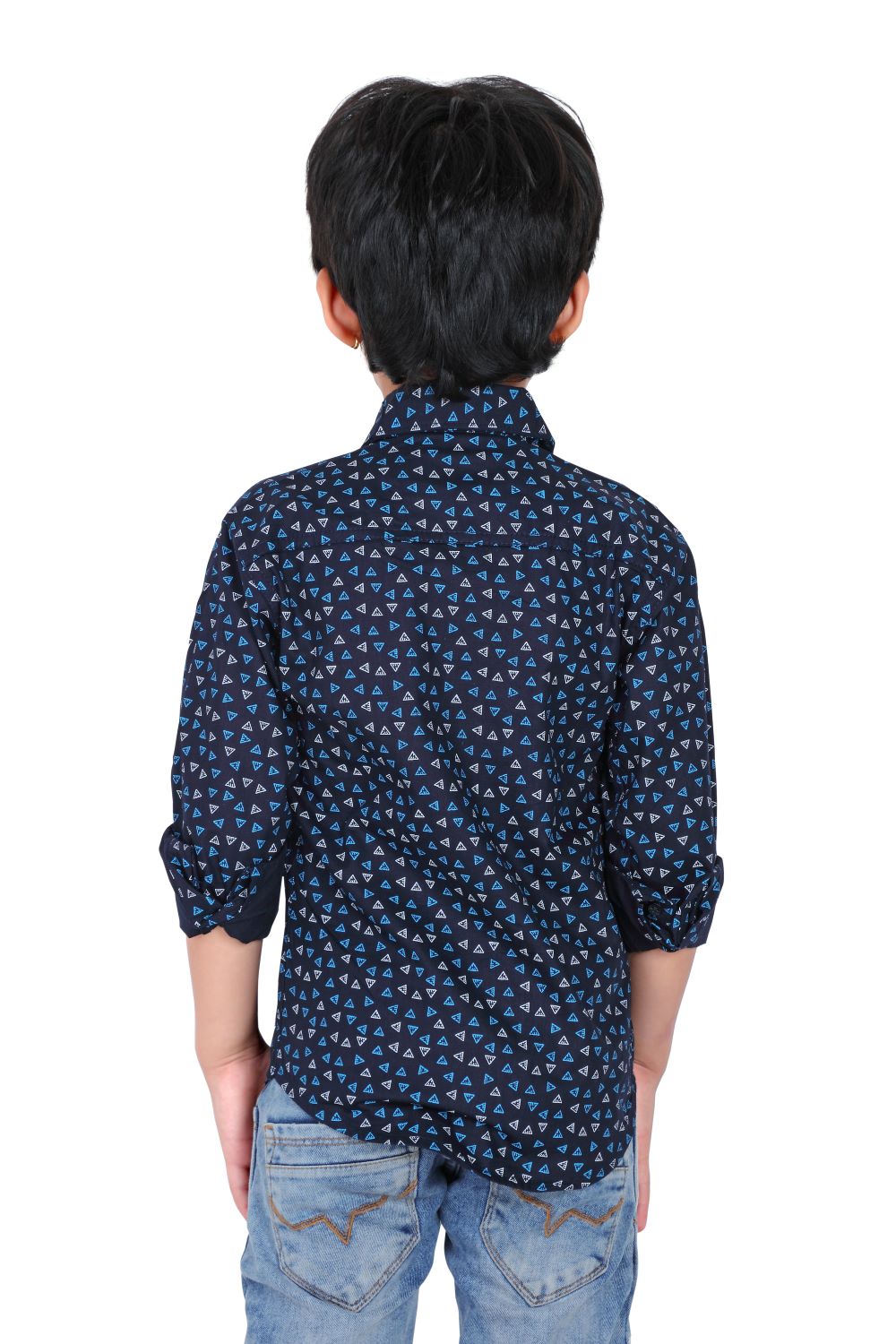 Kid’s Polka Dot Printed Blue Shirt