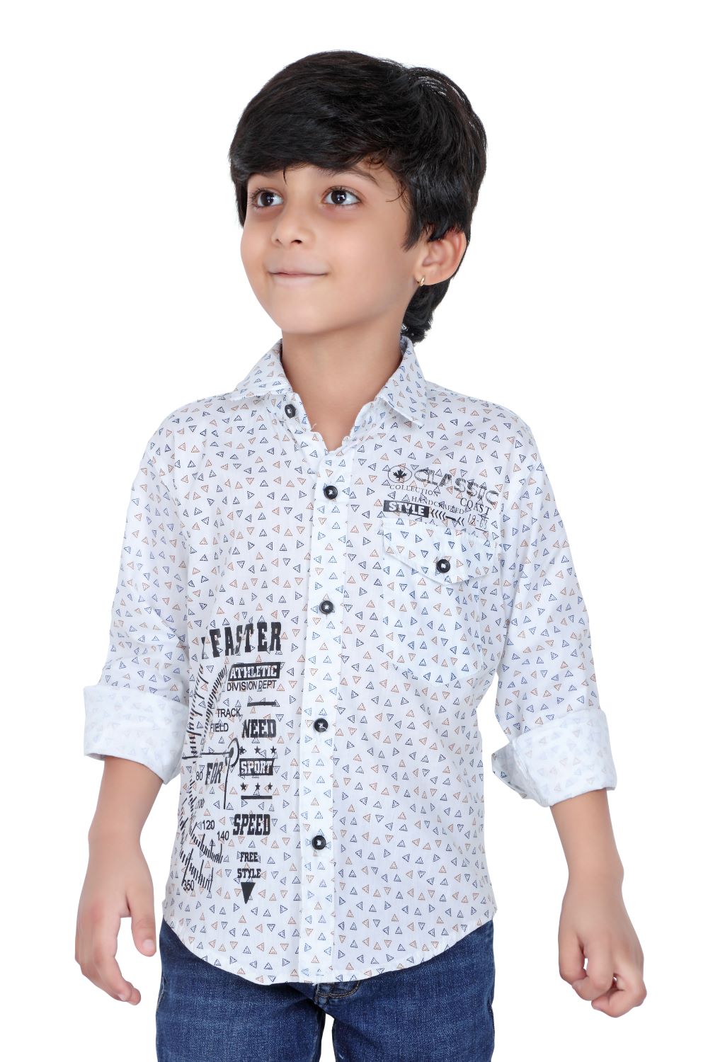 Kid’s Triangle Printed White Shirt