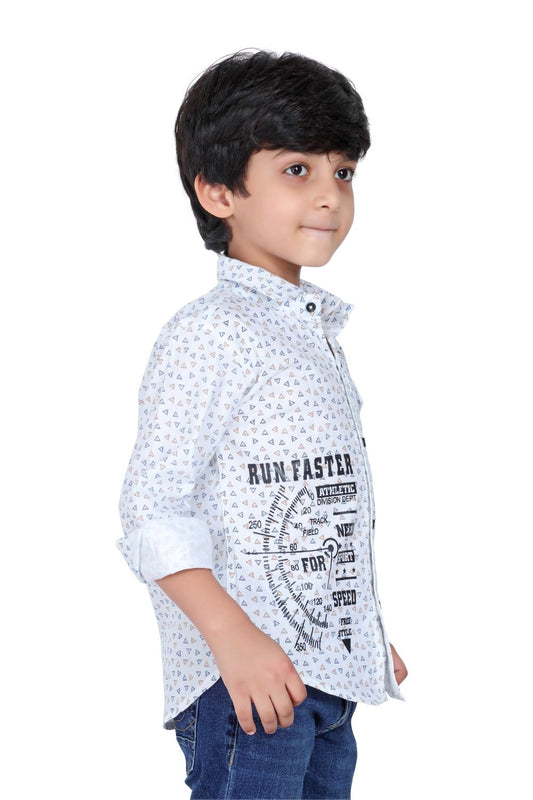 Kid’s Triangle Printed White Shirt