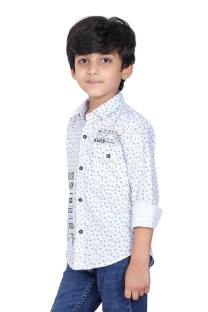 Kid’s Triangle Printed White Shirt