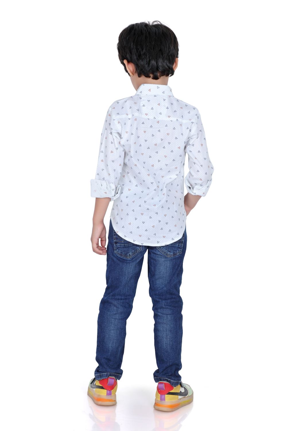 Kid’s Polka Dot Printed White Shirt