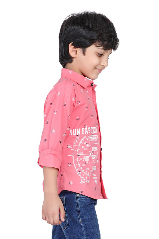 Kid’s Circle Printed Pink Shirt