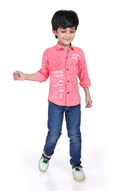 Kid’s Circle Printed Pink Shirt