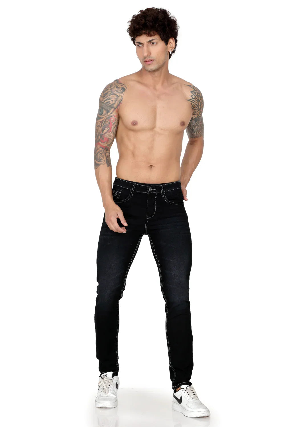 Men’s Black Mild Fade Narrow Fit Denim Jeans
