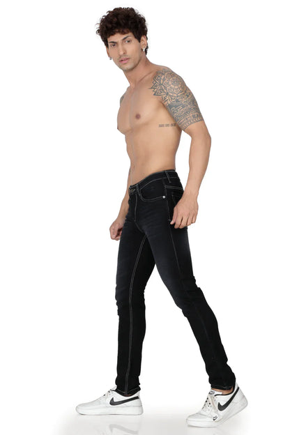 Men’s Black Mild Fade Narrow Fit Denim Jeans