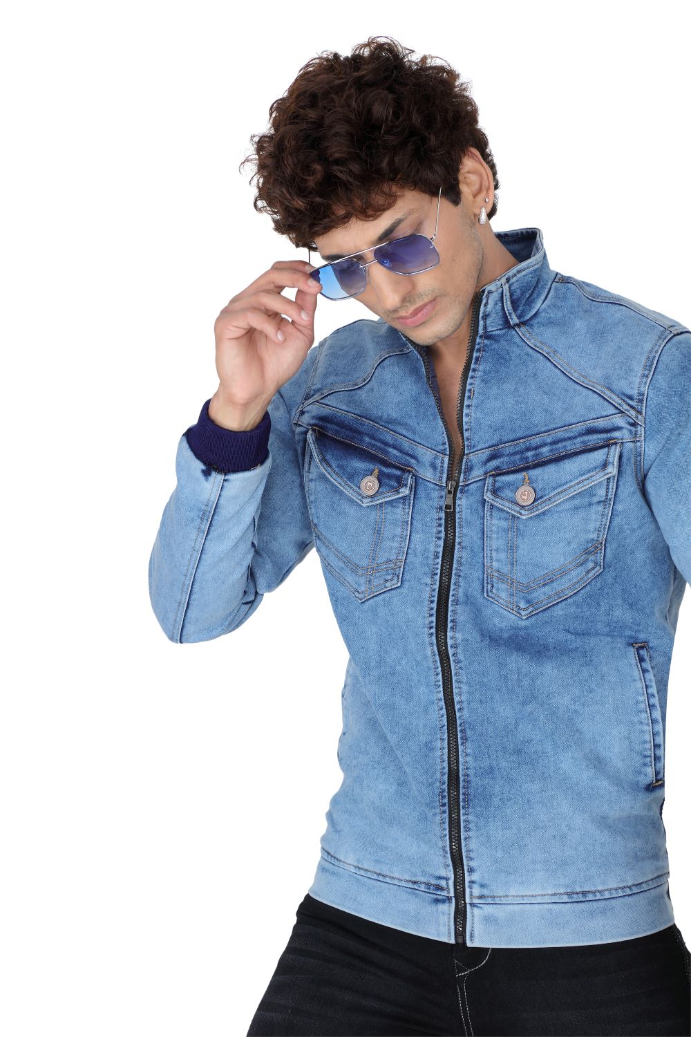 Men’s Solid Blue Indigo Denim Jacket