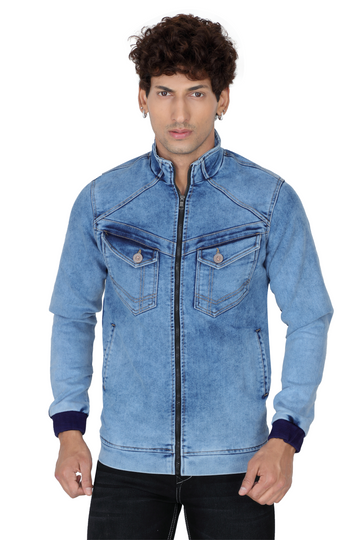 Men’s Solid Blue Indigo Denim Jacket