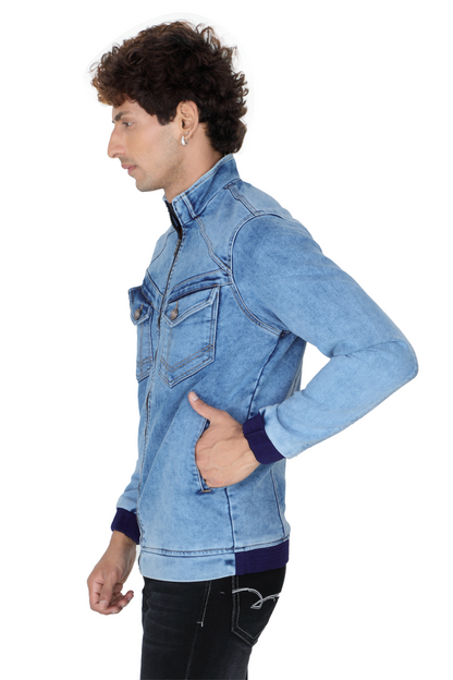 Men’s Solid Blue Indigo Denim Jacket