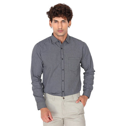 Men’s Black Mini Checked Shirt