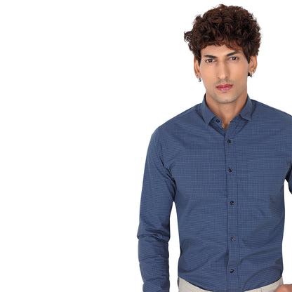 Men’s Oriental Blue Checked Shirt