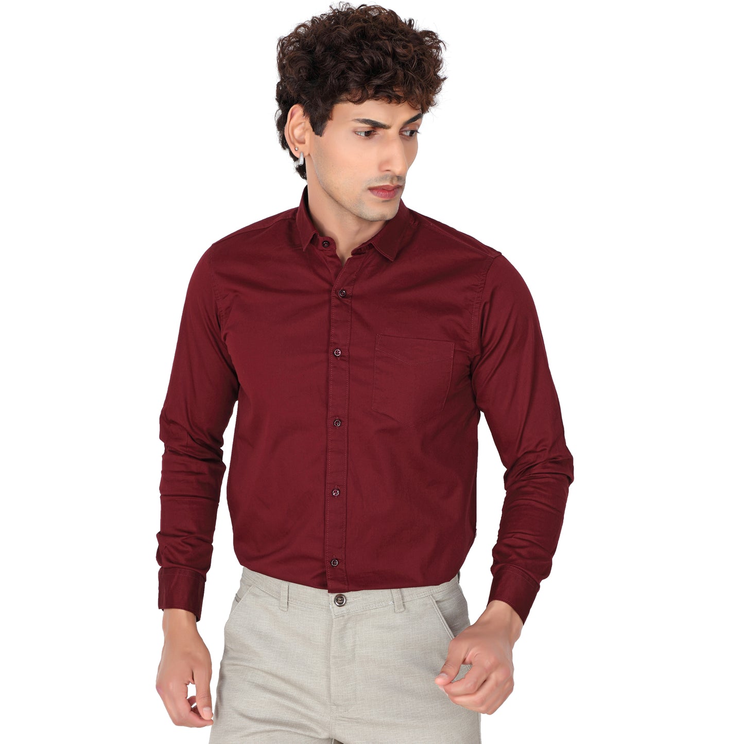 Men’s Maroon Formal Shirt