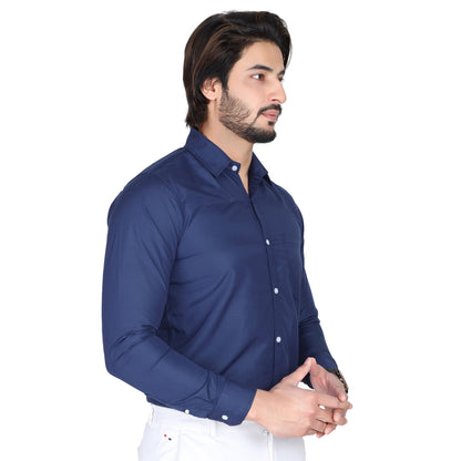 Men’s Formal Navy Blue Shirt