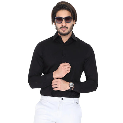 Men’s Easy Iron Regular Fit Black Shirt