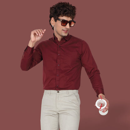 Men’s Maroon Formal Shirt