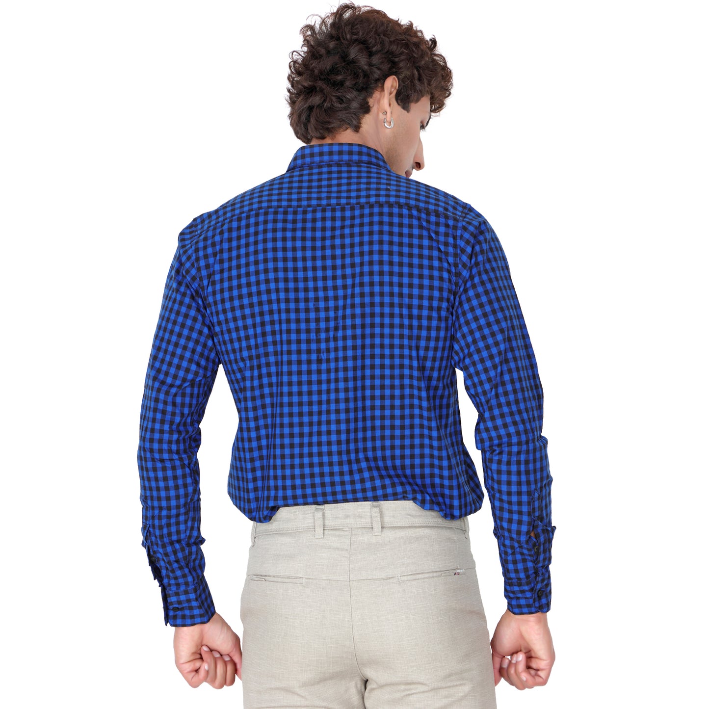 Men’s Ink Blue Checked Shirt