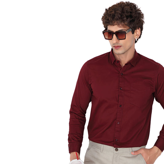 Men’s Maroon Formal Shirt