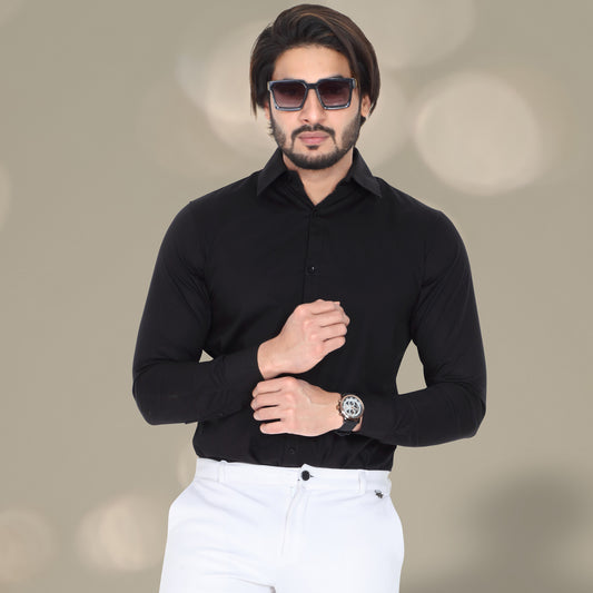 Men’s Easy Iron Regular Fit Black Shirt