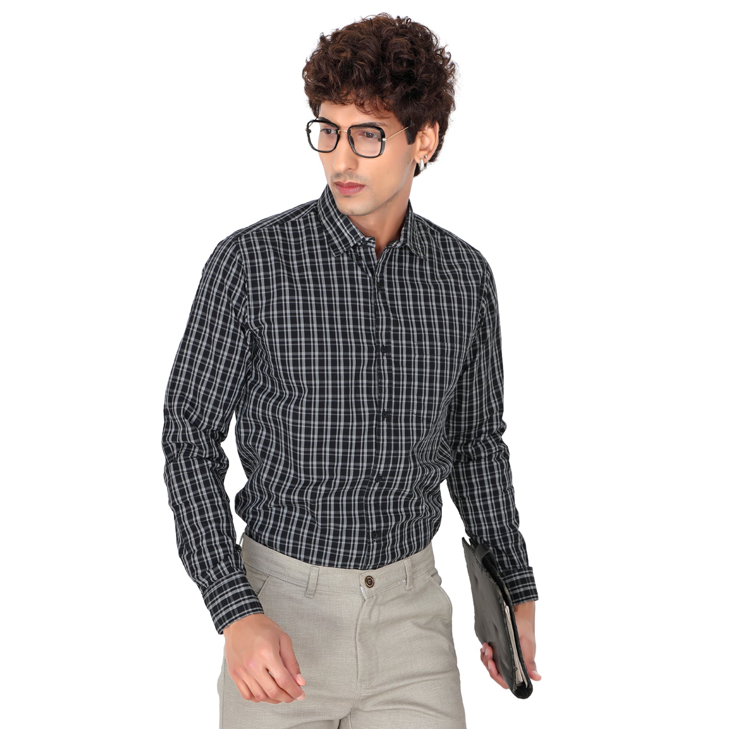 Men’s Black Checked Shirt