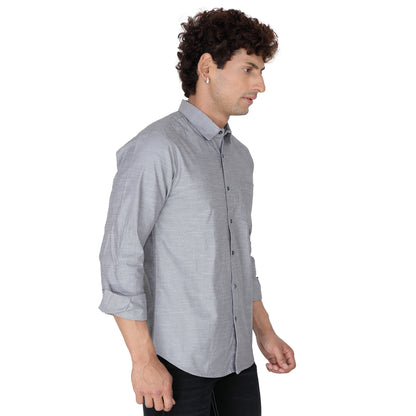 Men’s Silver Grey Casual Shirt