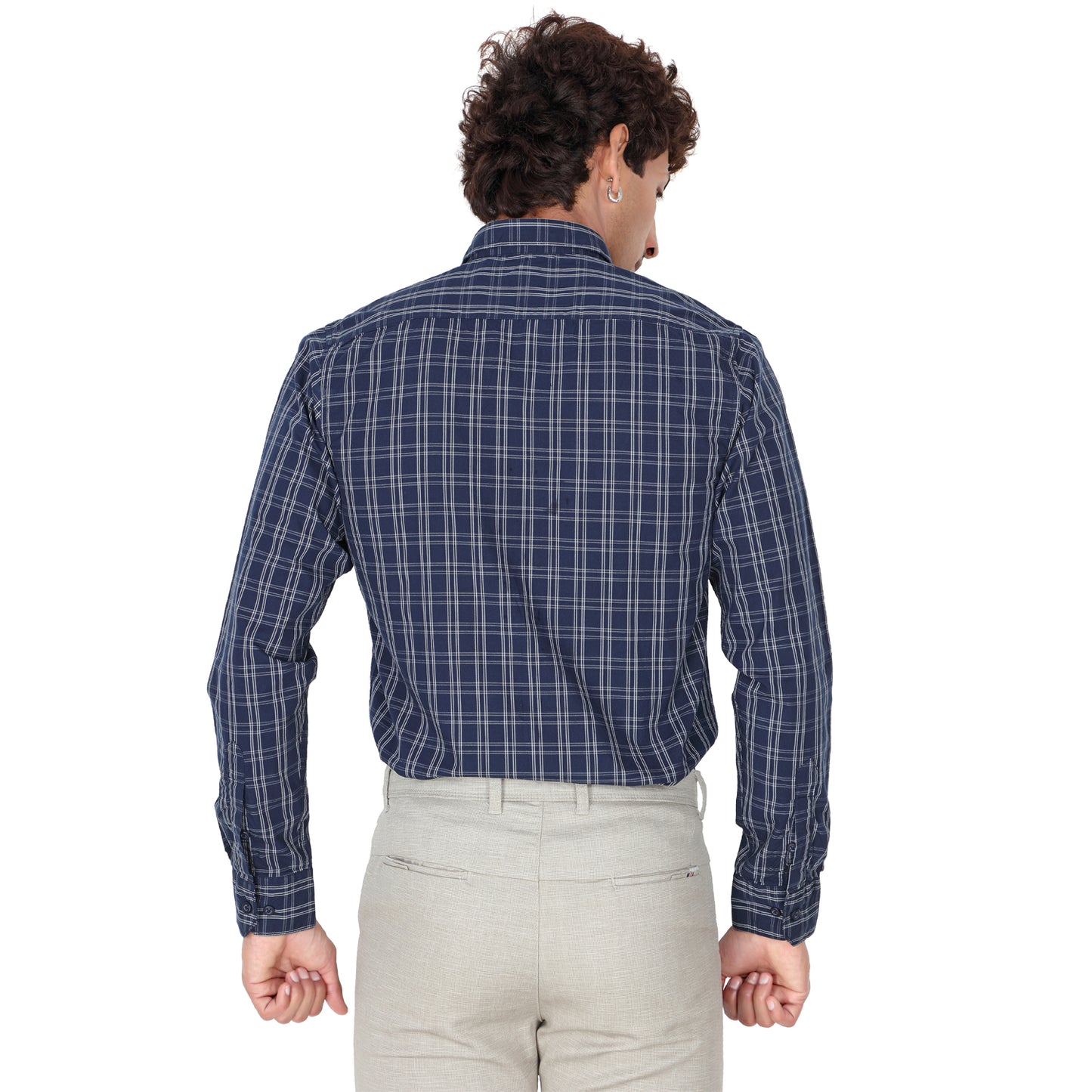 Men’s Space Blue Checked Shirt