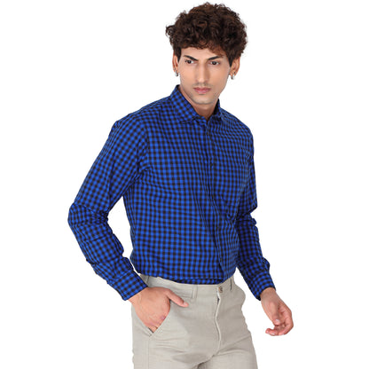 Men’s Ink Blue Checked Shirt