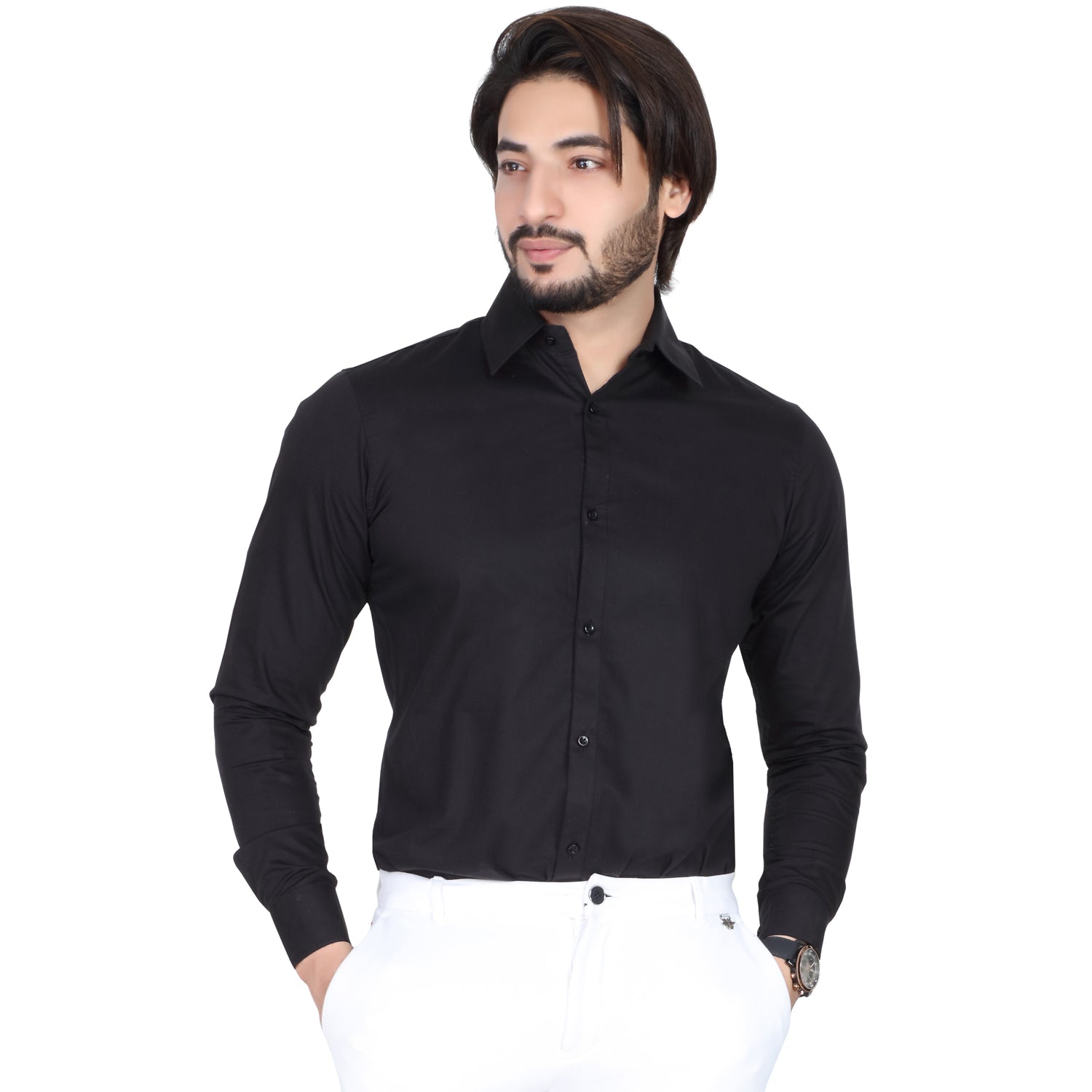 Men’s Easy Iron Regular Fit Black Shirt