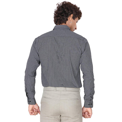Men’s Black Mini Checked Shirt