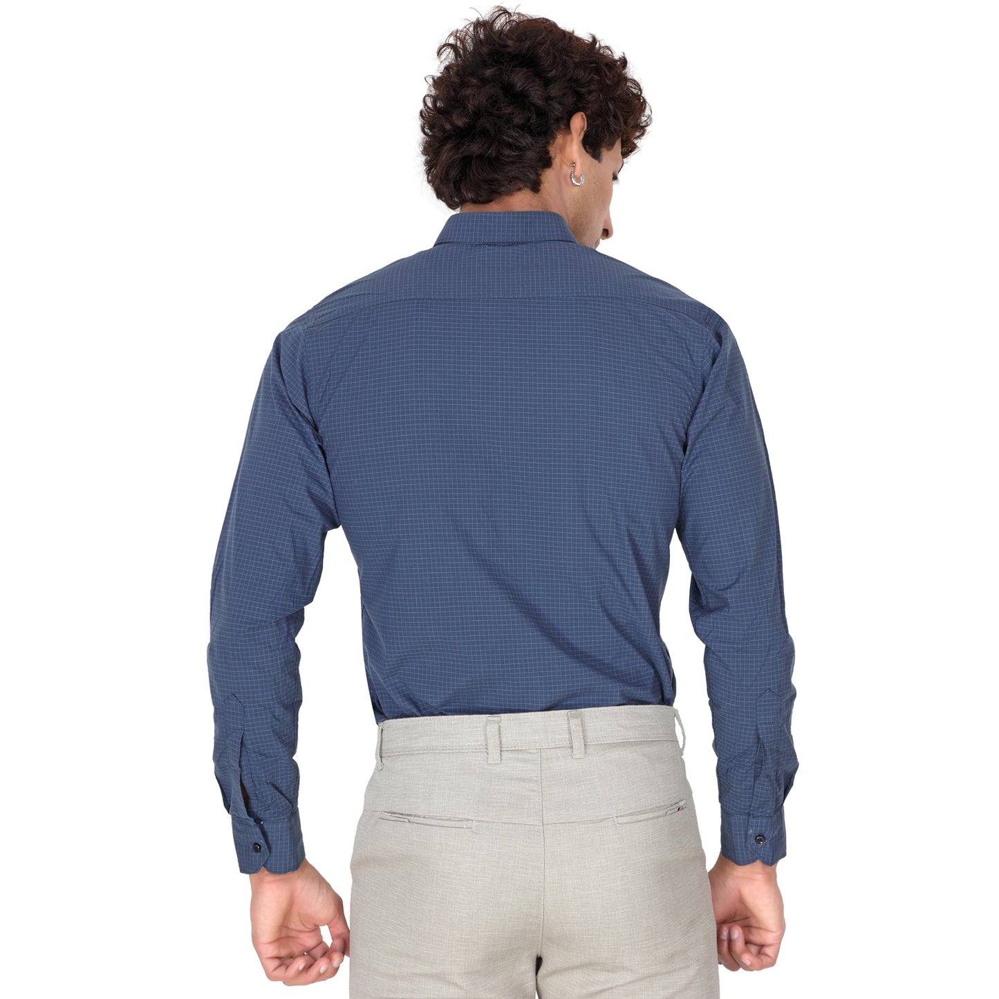 Men’s Oriental Blue Checked Shirt