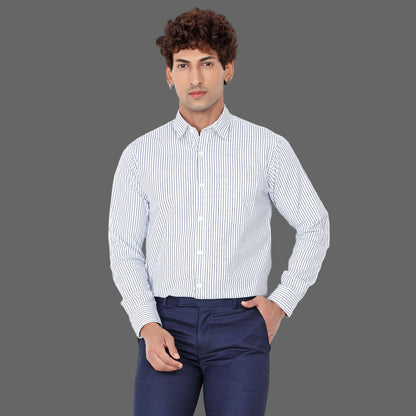 Men’s Stripe White Formal Shirt