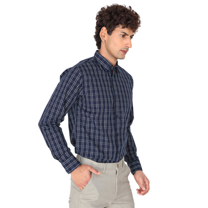 Men’s Space Blue Checked Shirt