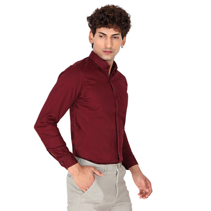 Men’s Maroon Formal Shirt