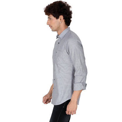 Men’s Silver Grey Casual Shirt