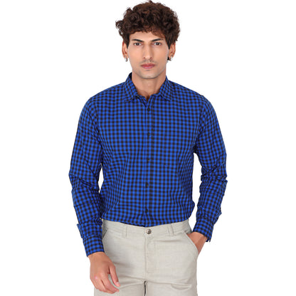 Men’s Ink Blue Checked Shirt