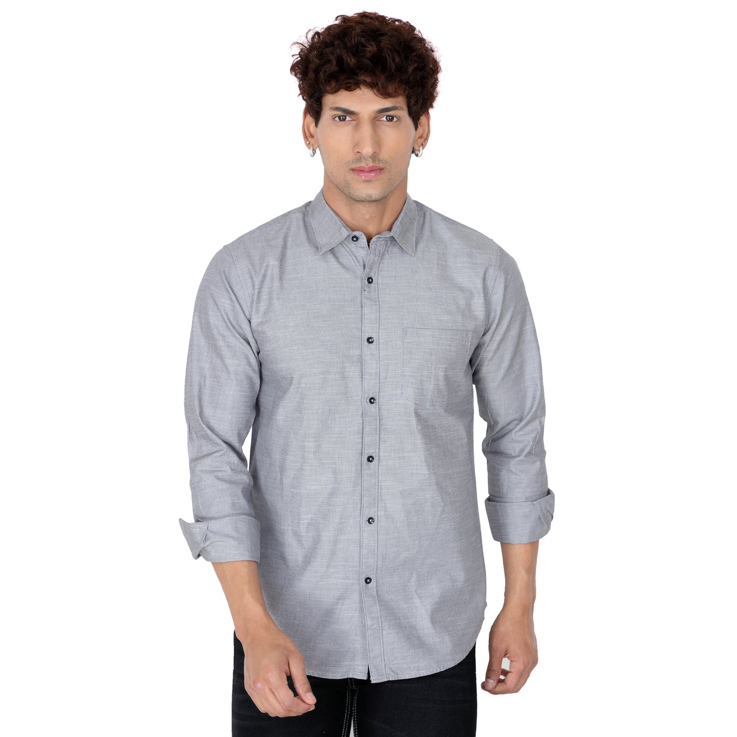 Men’s Silver Grey Casual Shirt
