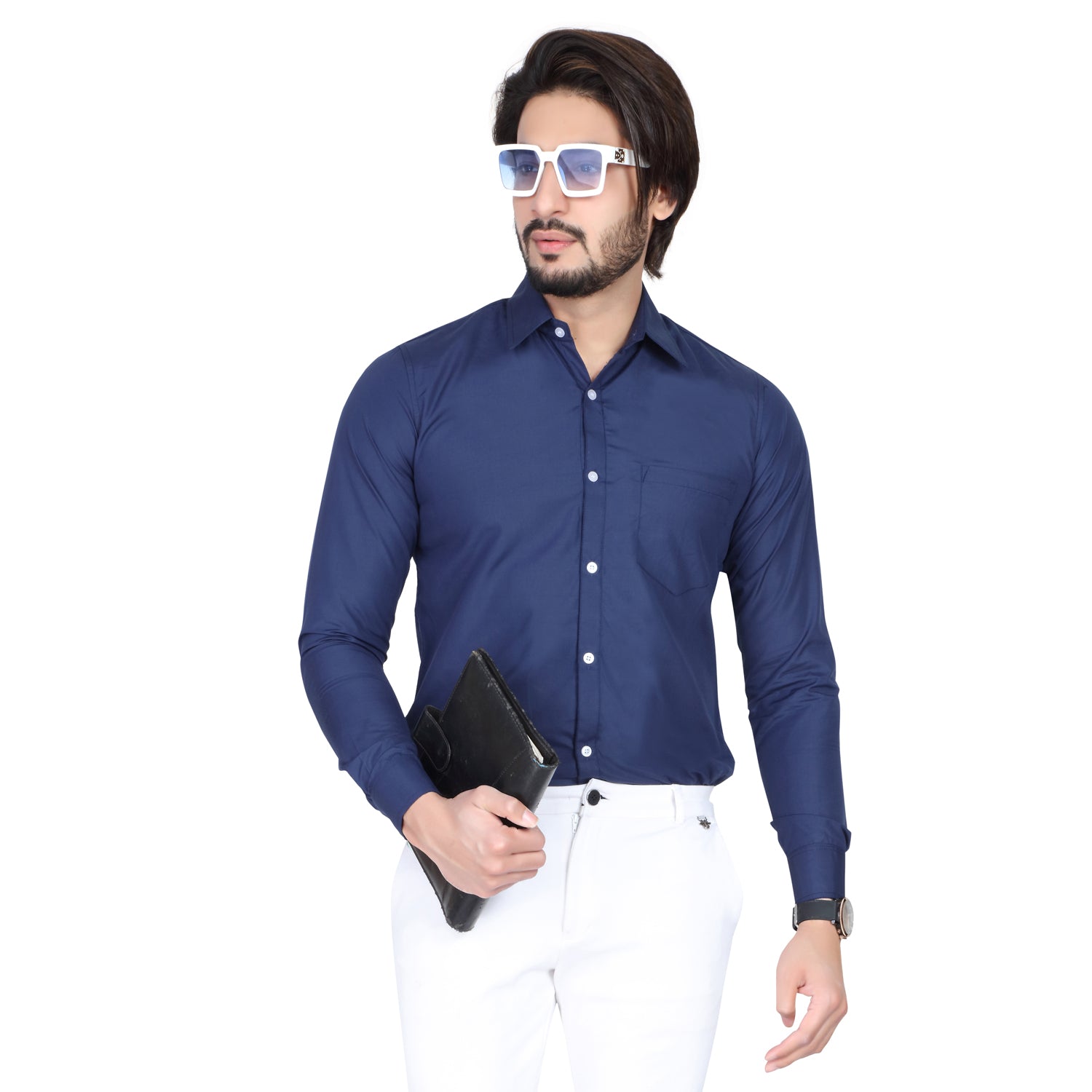 Men’s Formal Navy Blue Shirt