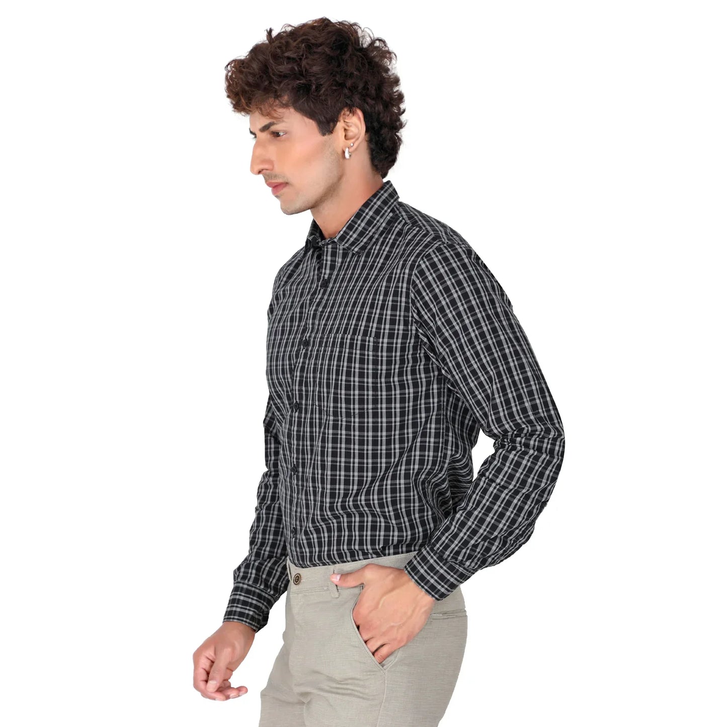 Men’s Black Checked Shirt