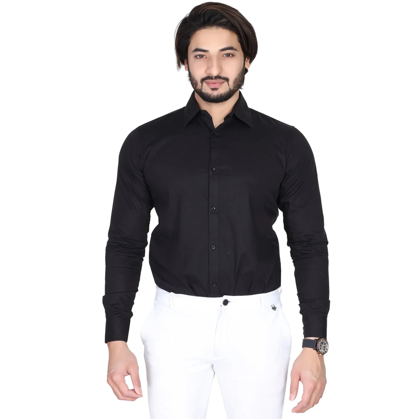 Men’s Easy Iron Regular Fit Black Shirt