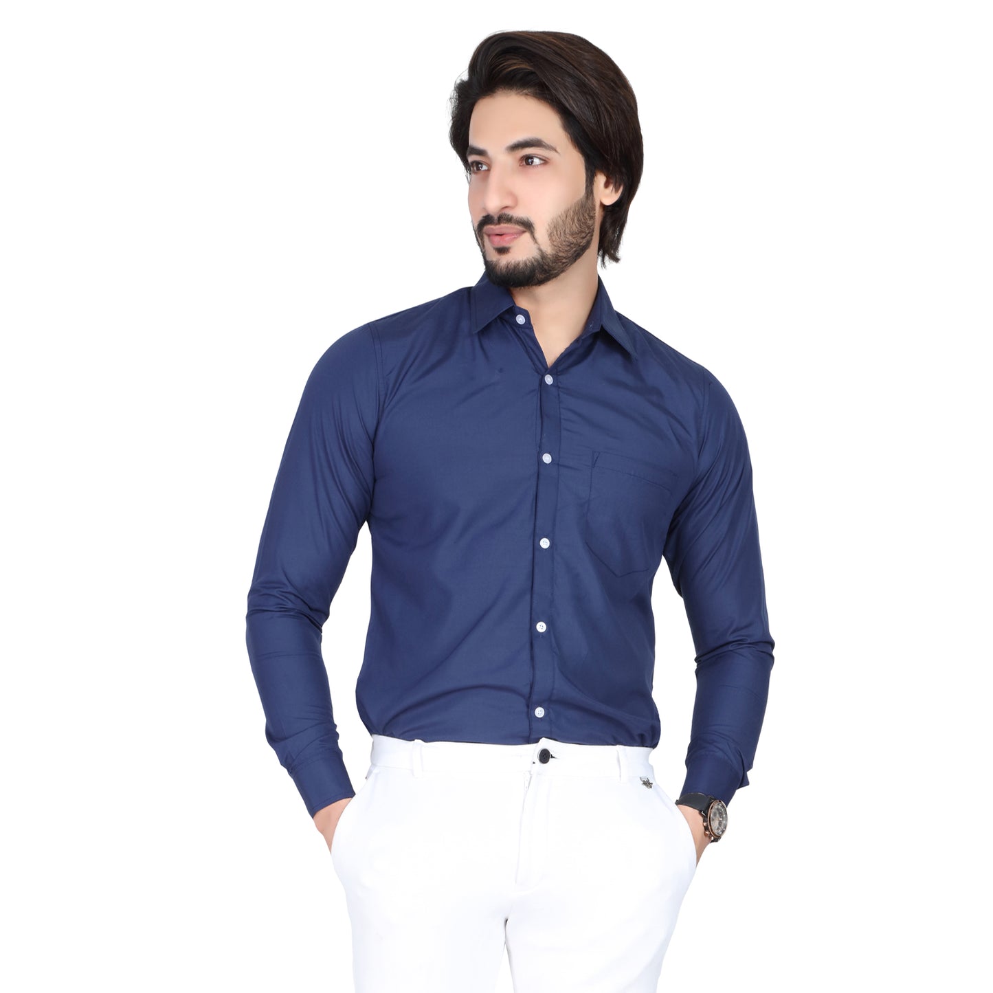 Men’s Formal Navy Blue Shirt