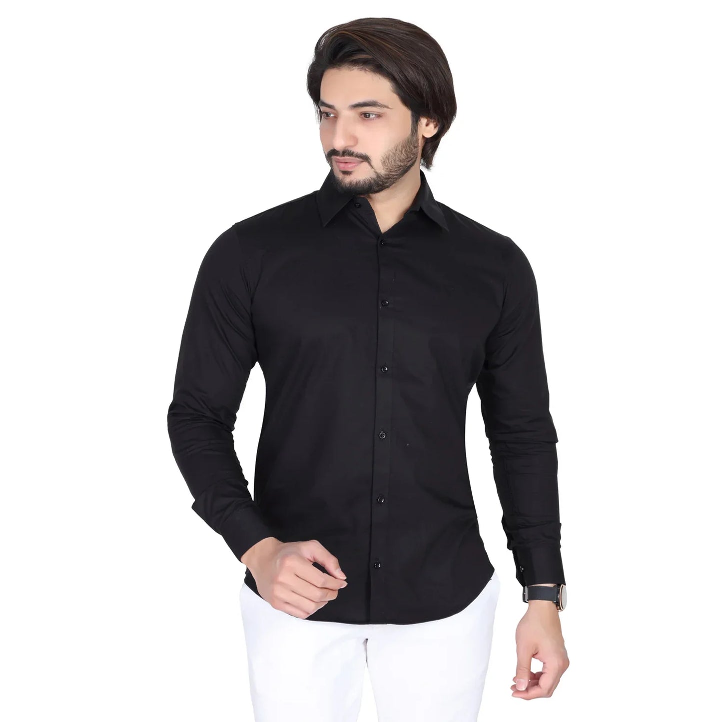 Men’s Easy Iron Regular Fit Black Shirt