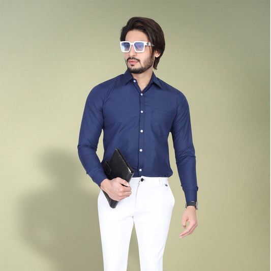 Men’s Formal Navy Blue Shirt